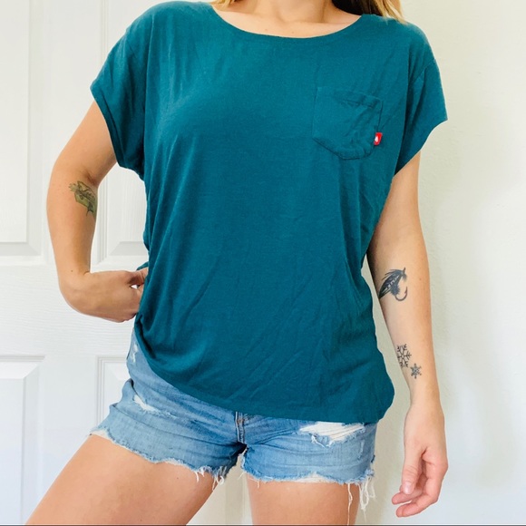 Nike Tops - Nike // Oversized Teal Pocket Tee